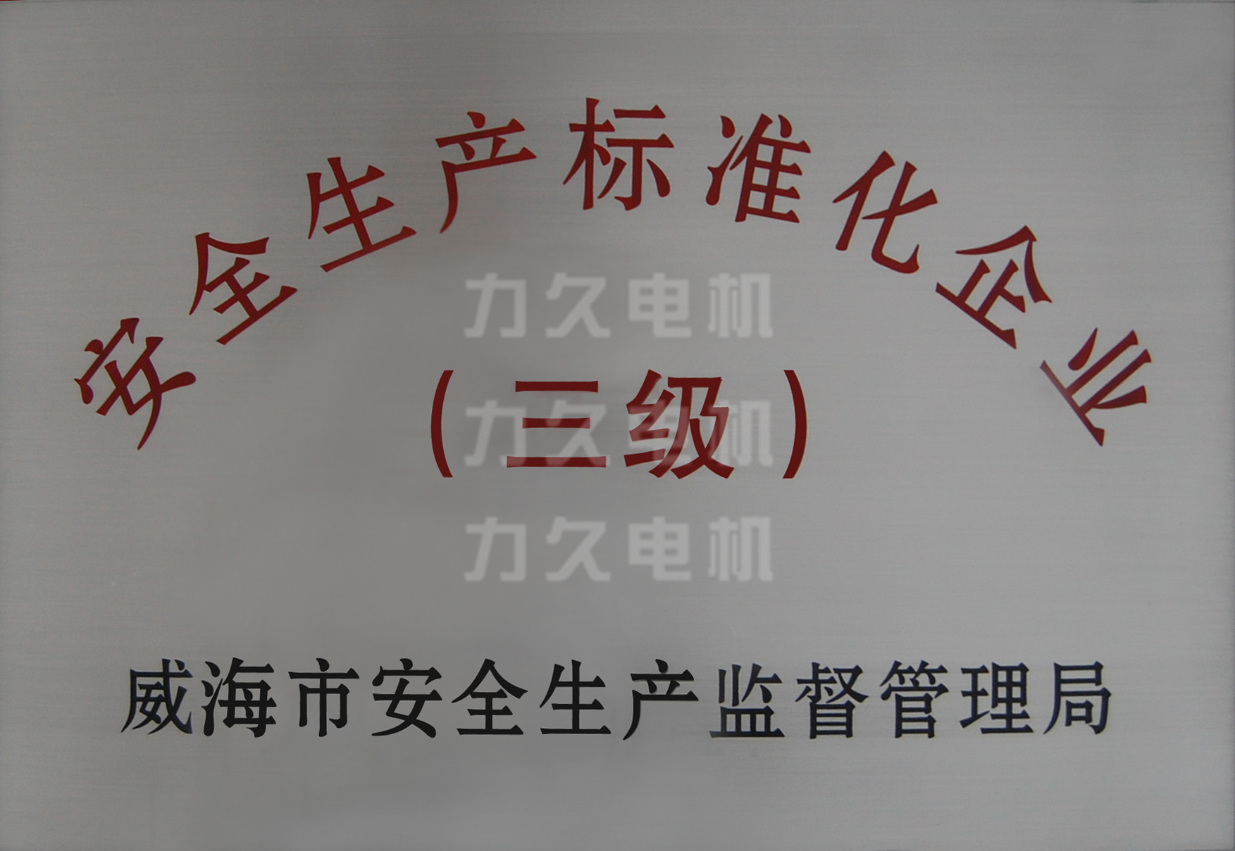 力久電機安全生產(chǎn)三級企業(yè)